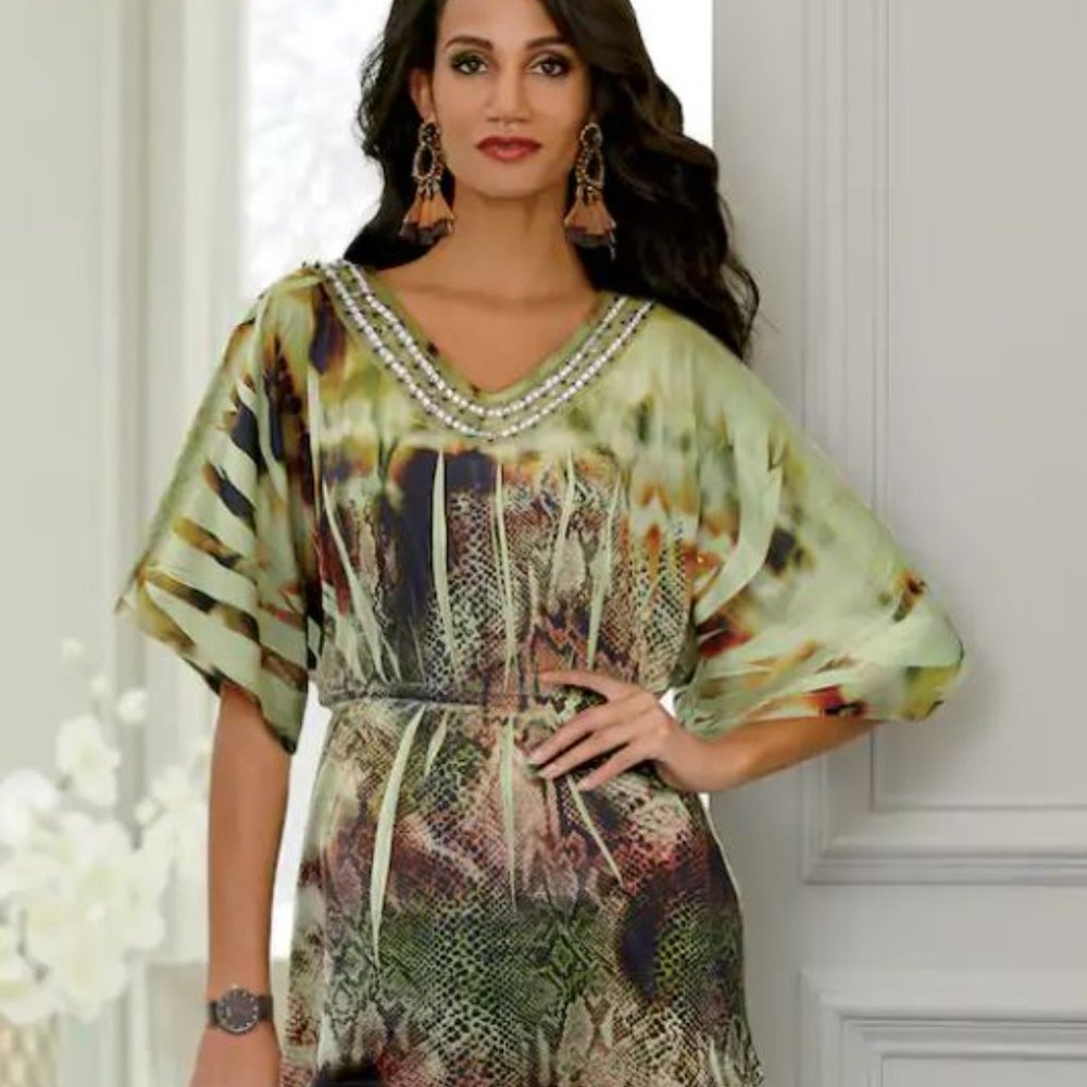 SOLD OUT!!  Seventh Avenue Safari Beaded Top